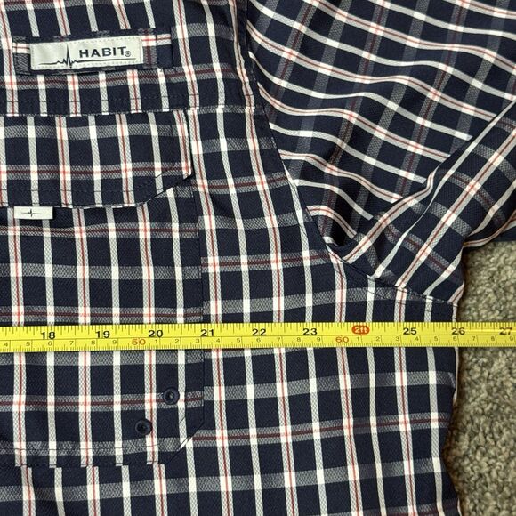 Habit Mens XL Solar UV Protection Short Sleeve Fishing Shirt Vented Outdoor - Picture 6 of 12